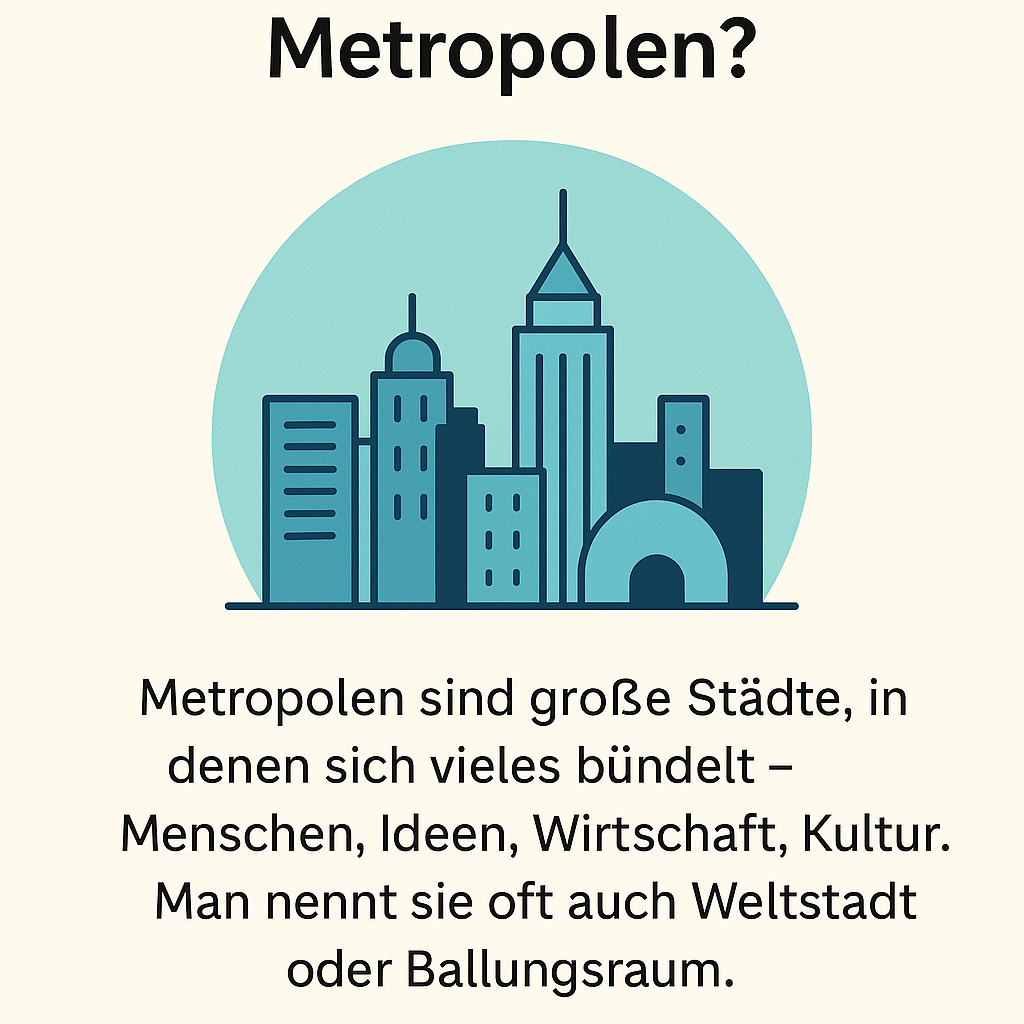 Infografik zu Metropolen weltweit – Unterschiede zwischen Großstadt und Metropole